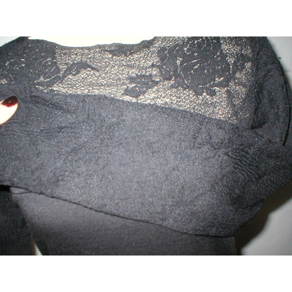 New Womens NWT NIU Black L Designer Dress Lace Wool Long Sleeves Large NIU' - Picture 8 of 11